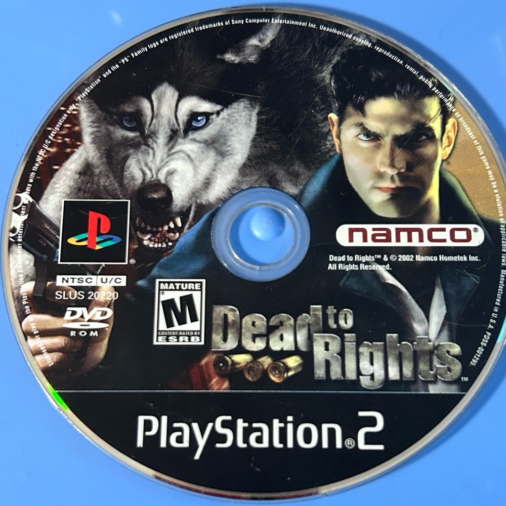 Dead to Rights (Sony PlayStation 2, PS2, 2002) Game Disc Only